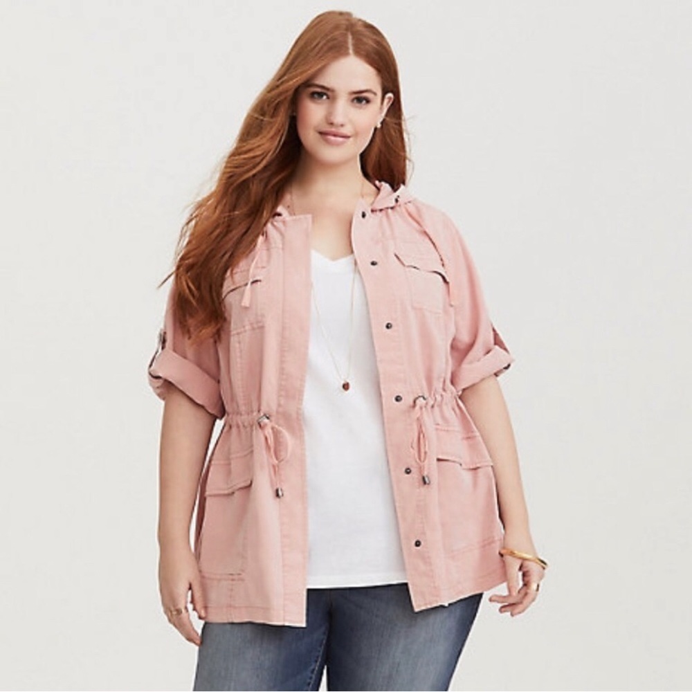 Torrid Size 2 Anorak Cargo Jacket! peachy/pink